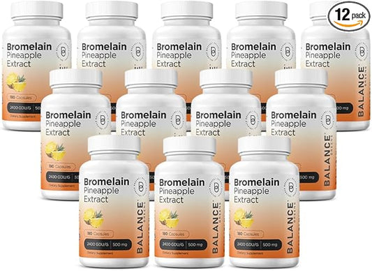 Balancebreens Bromelain 500mg, 180 Capsules - Pineapple Extract Digestive Enzyme, Supports Digestion and Joint Health Supplement