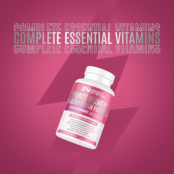 MULTIVITAMIN for Active Women, 60 Capsules, Multivitamin & Multi-Mineral Supplement for Women, Helps Support Energy Levels, Focus, Concentration & Immune Health