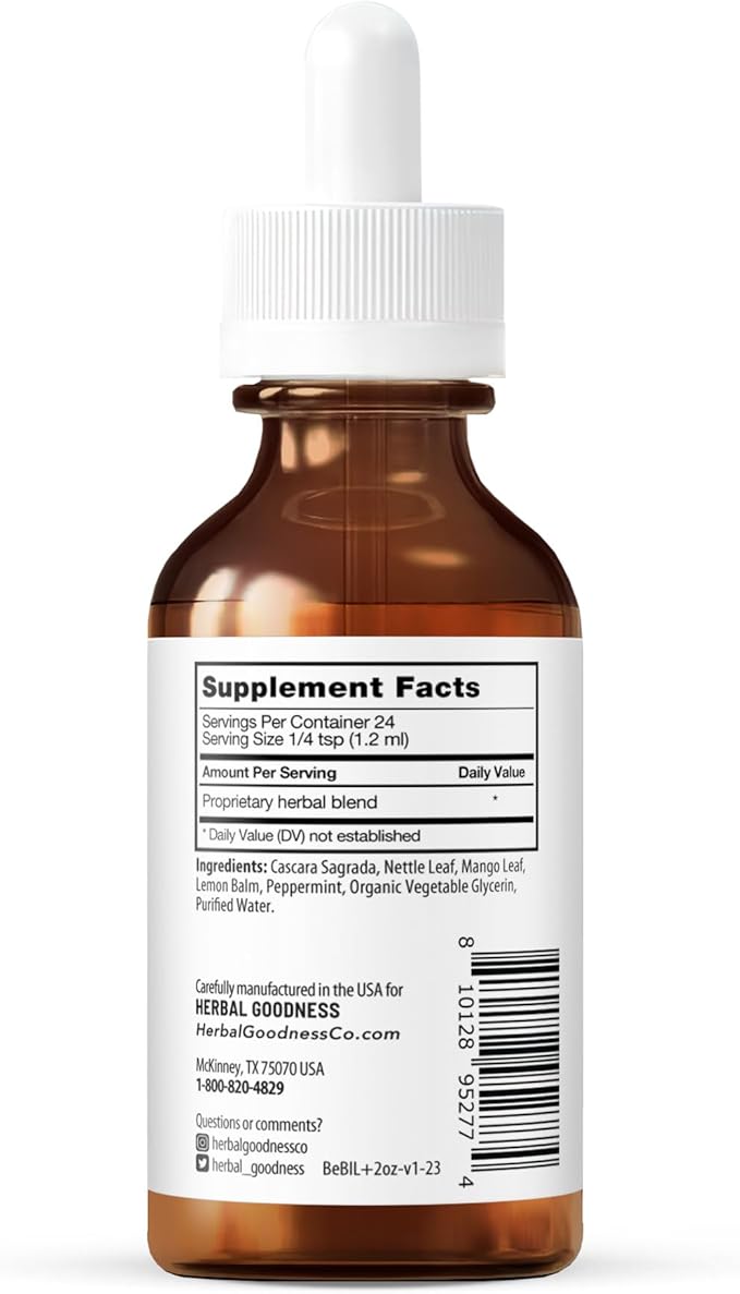 Herbal Goodness Settle Down Tommy - Organic Digestive Support & Gut Balance Supplement | Supports Belly Bliss & Balanced Gut with Ginger, Lemon Balm, Mango Leaf, Nettle, | 2 fl oz