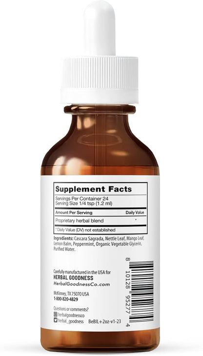 Herbal Goodness Settle Down Tommy - Organic Digestive Support & Gut Balance Supplement | Supports Belly Bliss & Balanced Gut with Ginger, Lemon Balm, Mango Leaf, Nettle, | 2 fl oz