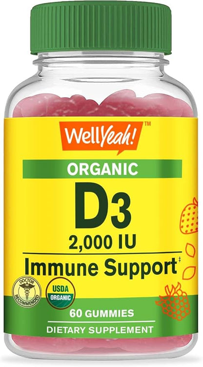 Vitamin D3 5,000 IU Sugar Free + Organic Vitamin D3, Gummies Bundle - Great Tasting, Vitamin Supplement, Gluten Free, GMO Free, Chewable Gummy