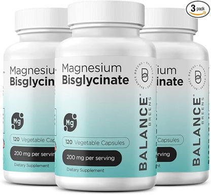 Magnesium Bisglycinate 200mg, High Absorption Chelated, 120 Vegan Capsules - Supports Heart Health, Muscle Cramps, Bone Health & Positive Mood