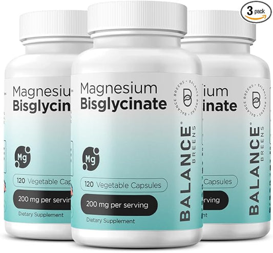 Magnesium Bisglycinate 200mg, High Absorption Chelated, 120 Vegan Capsules - Supports Heart Health, Muscle Cramps, Bone Health & Positive Mood