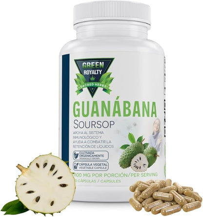 Graviola Guanabana (Soursop) Capsules – 1100mg Per Serving, 90 Vegan Capsules – Organically Grown Guanábana – No Preservatives, Gluten-Free, Made in USA | Immune Support and antioxidant Defense