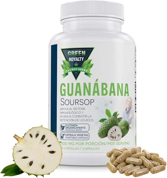 Graviola Guanabana (Soursop) Capsules – 1100mg Per Serving, 90 Vegan Capsules – Organically Grown Guanábana – No Preservatives, Gluten-Free, Made in USA | Immune Support and antioxidant Defense