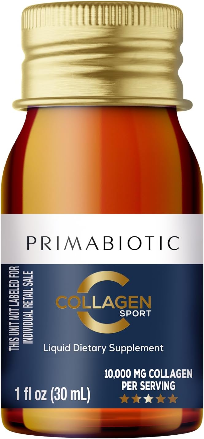 Liquid Collagen Sport- High Collagen Content [10,000 Mg] Per Serving - Hydrolyzed Collagen Drink and 12 Vitamins Orthosilicic Acid | Helps Bone Health, Hair, Nails | (30 Bottles x 30 ML)