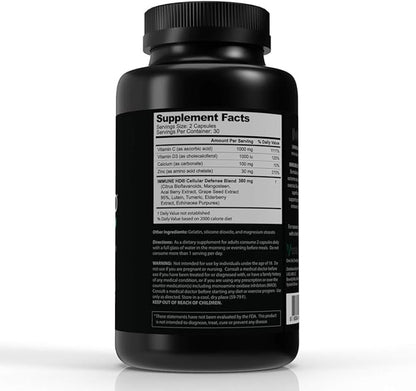 Immune HD Support Supplement | Elderberry, Echinacea, Vitamin C, D3, Zinc, Turmeric & Superfruit Antioxidants | Immune Health & Wellness Formula | 60 Capsules