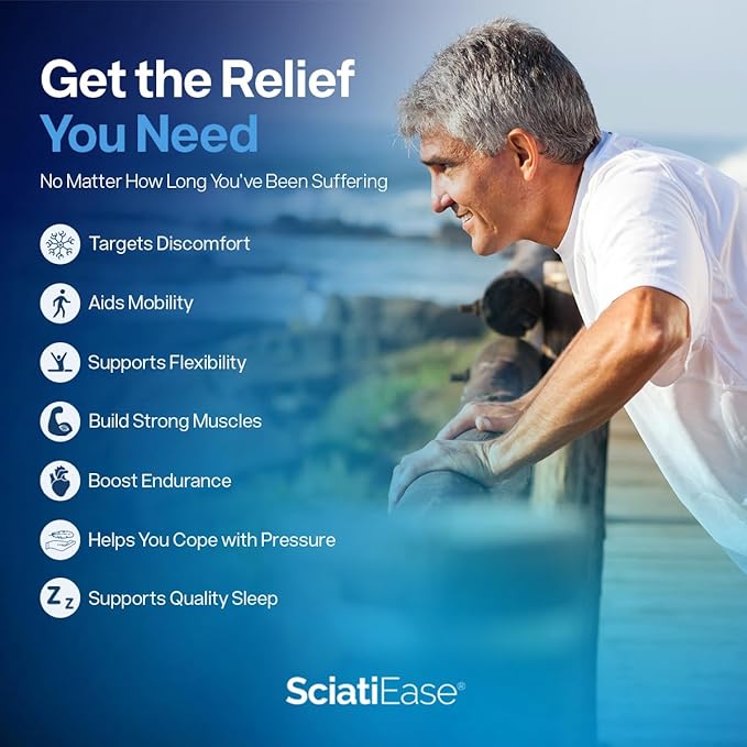 Sciatic Nerve Health Support Supplement - Nerve Support Formula with AlphaPalm, Pea, Vitamin B Complex, Alpha Lipoic Acid 300mg - 6 Bottles