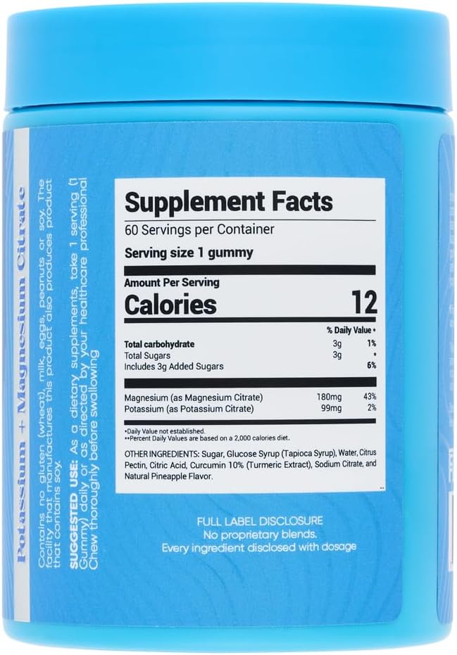 Ziva Calm Gummies – Potassium Citrate & Magnesium Citrate Supplement for Relaxation, Stress Relief & Muscle Support – 60 Count