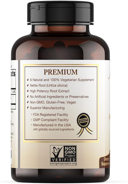 Stinging Nettle Root Extract Supplement - 120 Capsules, 2 Month Supply