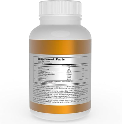 U Renew Beauty Glucosamine Chondroitin MSM and Hyaluronic Acid Calcium Supplements Used for Cartilage & Joint Health & Flexibility Repair Support Formula,Non-GMO Ingredients,Gluten Free,90 Tablets