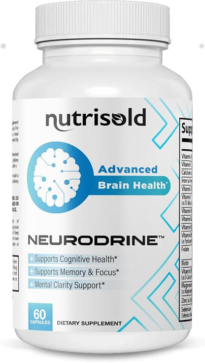 Nootropic Brain Support for Memory & Focus | Enhances Clarity, Concentration, & Alertness | with Thiamin, Chromium, Magnesium & Herbal Extracts