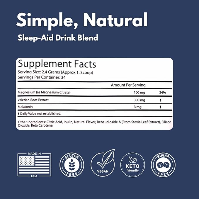 CutScene Sleep Supplement (34 Scoops): Sleep & Recovery Mix with melatonin, Valerian Root, Magnesium. Gluten-Free, Vegan, Sugar-Free. Lemonade Iced Tea Flavor.