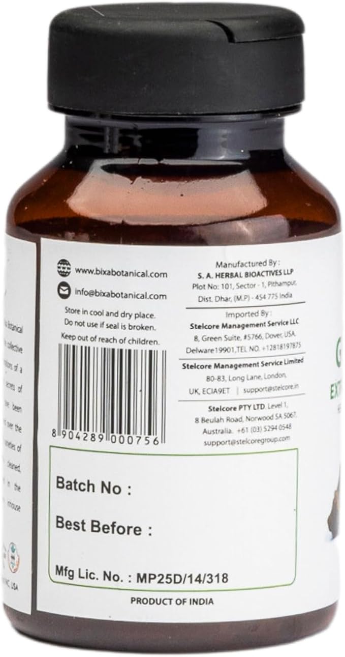 bixa BOTANICAL Ayurvedic Natural Herbal Supplement Guggul Extract, Pure Premium Quality Veg Capsules 60 Count (450mg)