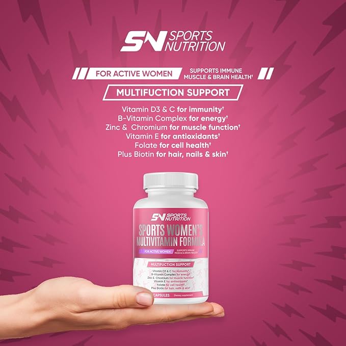 MULTIVITAMIN for Active Women, 60 Capsules, Multivitamin & Multi-Mineral Supplement for Women, Helps Support Energy Levels, Focus, Concentration & Immune Health