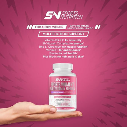 MULTIVITAMIN for Active Women, 60 Capsules, Multivitamin & Multi-Mineral Supplement for Women, Helps Support Energy Levels, Focus, Concentration & Immune Health
