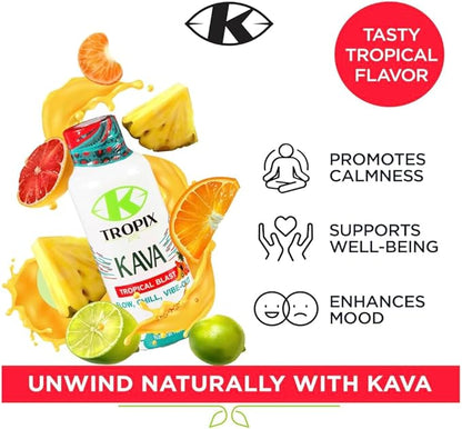 Kava Root Extract Shots, Traditional Pacific Islands Relaxation Drink, Ready-to-Drink Calming Supplement