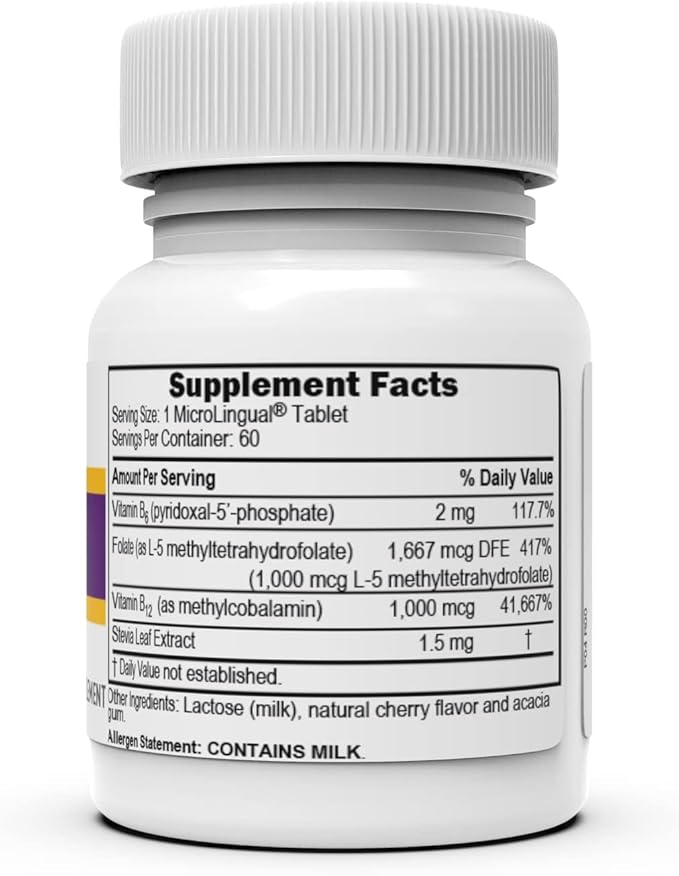 Superior Source No Shot Vitamin B-12 Methylcobalamin 1000 mcg, B-6, & Methylfolate 1000 mcg - Supports Energy, Brain, and Heart Health - Bariatric Friendly - 60 Sublingual Dissolving Tablets