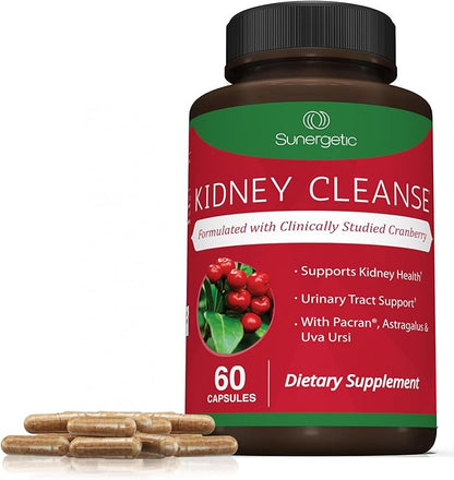 Premium Kidney Cleanse Supplement – Powerful Kidney Support Formula with Cranberry Extract Helps Support Healthy Kidneys & Urinary Tract Support– 60 Vegetarian Capsules