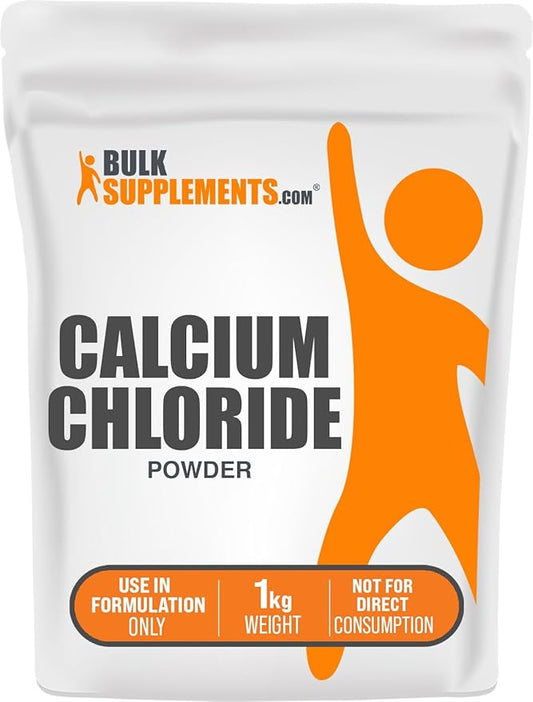 BulkSupplements.com Calcium Chloride Powder - Calcium Chloride Dihydrate, Food Grade Calcium Chloride, Calcium Supplement - Food Additive, Gluten Free, 1kg (2.2 lbs) (Pack of 1)