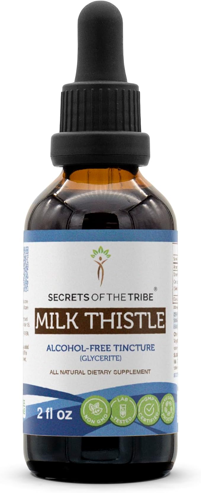 Secrets of the Tribe Milk Thistle Tincture Alcohol-Free Extract, Milk Thistle Silybum marianum Liver Health 2 oz