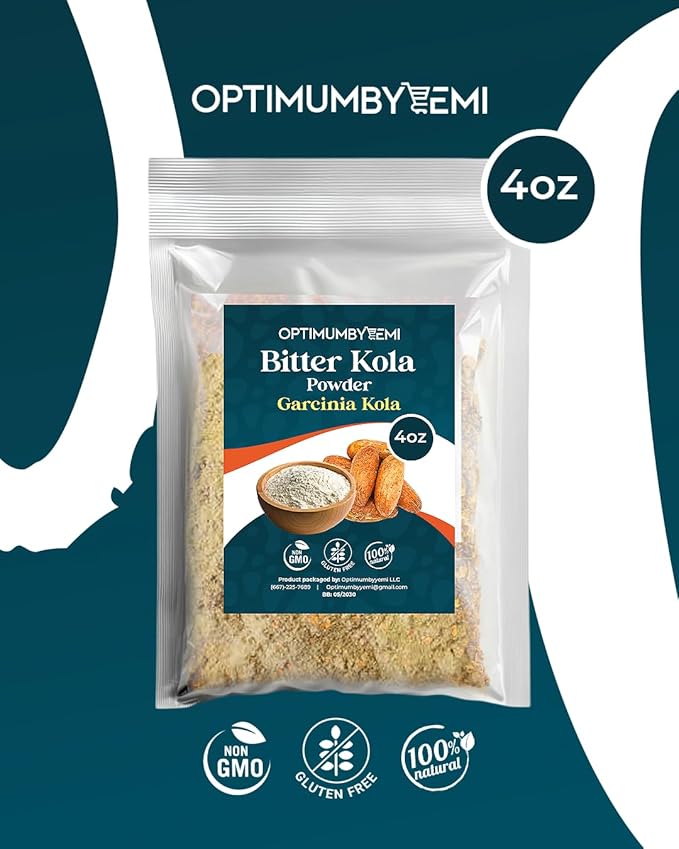 Premium Garcinia Kola Powder (4oz/115g) - African Bitter Kola Nut Powder, Petit Cola Nut Powder for Wellness Support.