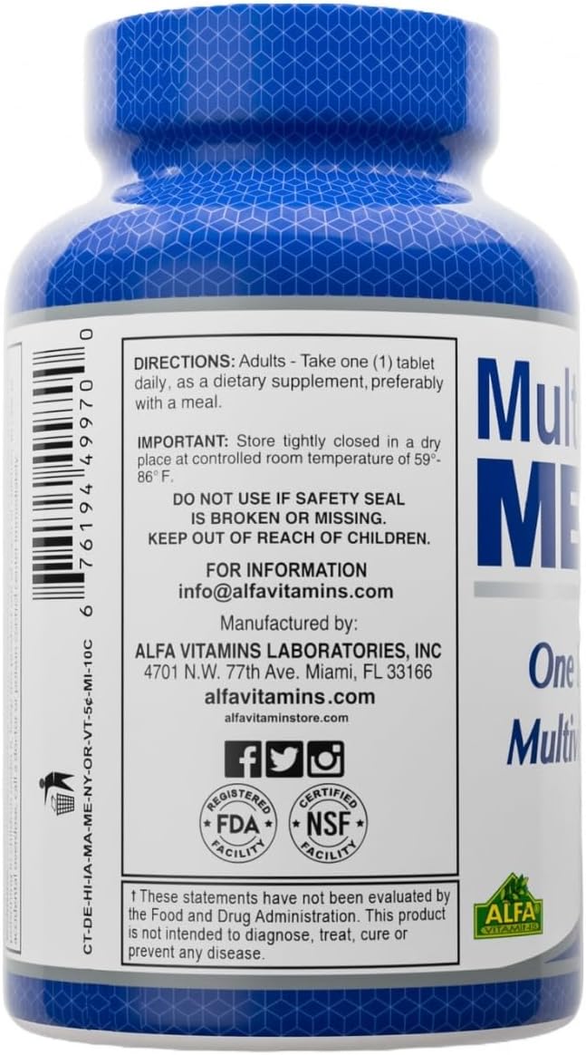Multi Men 100 Tablets - Dietary Supplement - Vitamins & Minerals - Herbs - Amino Acids - Antioxidants