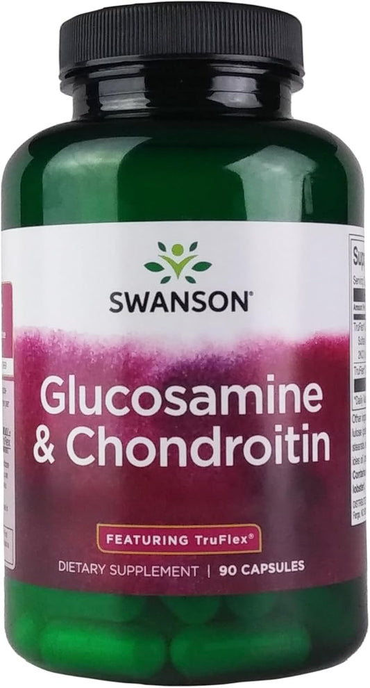 Swanson Glucosamine & Chondroitin - Nutrition Supplement Promoting Joint Integrity, Movement & Flexibility - Wellness Formula Supporting Daily Joint Maintenance - (90 Capsules, 900mg Each)