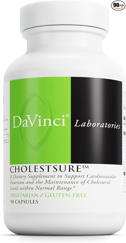 DAVINCI Labs CholestSure Supplement - Supports Cardiovascular Function, Helps Maintain Healthy Cholesterol Levels in a Normal Range* - Gluten-Free - 30-Day Supply - 90 Vegetarian Capsules