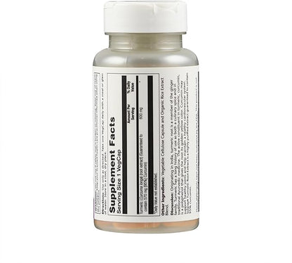 SOLARAY Turmeric Root Extract 570 mg - Turmeric Curcumin Capsules - with 95% Curcumin - Heart Health and Joint Health Support - Lab Verified, 60-Day Guarantee - 60 Servings, 60 VegCaps (30 CT)