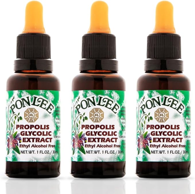 Pon Lee Brazilian Green Bee Propolis Extract 100% Organic, No Alcohol – High Artepillin-C Concentration, Natural Immune Support & Antioxidant, 30ML (3 Pack)