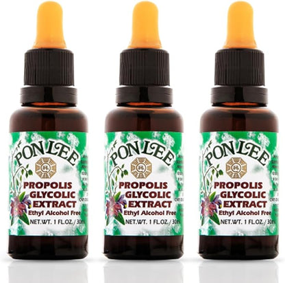 Pon Lee Brazilian Green Bee Propolis Extract 100% Organic, No Alcohol – High Artepillin-C Concentration, Natural Immune Support & Antioxidant, 30ML (3 Pack)