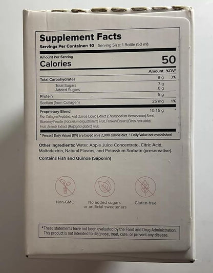 TrueScience Liquid Collagen for Glowing Skin - Collagen Activation & Replenishment Blend - Supports The Appearance of Firmer Looking Skin - 10 Bottles x 1.7 Fl. oz. (50 ml) Each