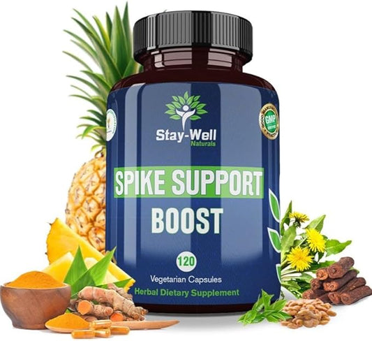 Spike Support Supplement, Nattokinase, Dandelion Root, Irish Sea Moss, Selenium, Black Seed- Natural Immunity Booster | Vegan, Non-GMO, Gluten-Free, 60 Day Supply, 120ct