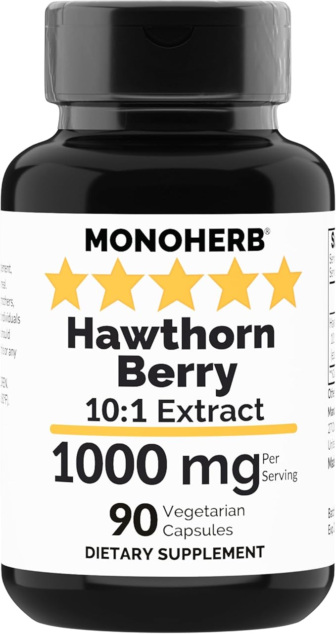 Hawthorn Berry Extract 1000 mg - 90 Vegetarian Capsules