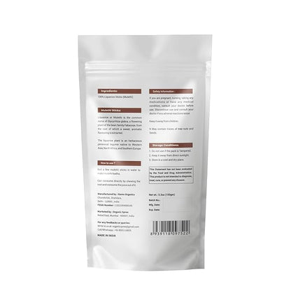 Organic Spree Licorice - Mulethi Sticks - 5.3oz (150gm) Pure and Natural Yashtimadhu - Jethimadh 150gm - Pack of 2