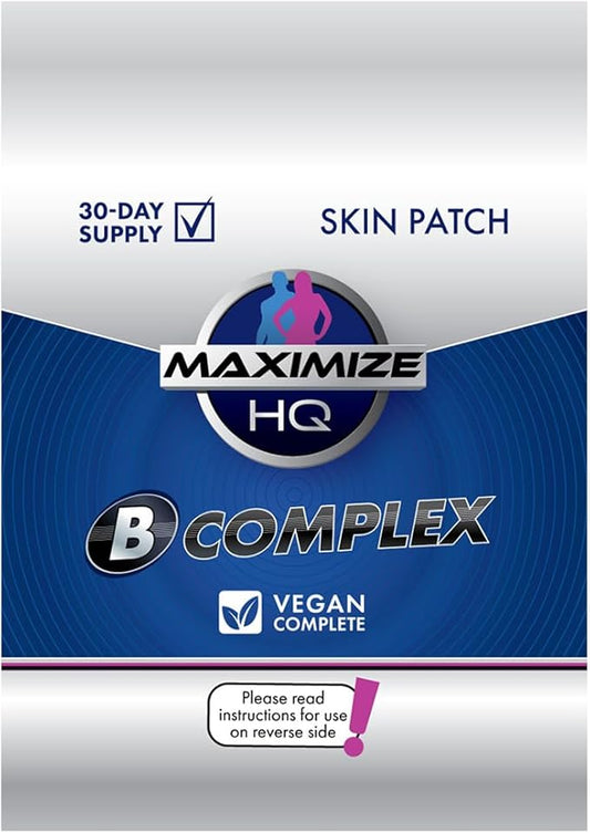 MAXIMIZE HQ B Complex Patches - 8 Hour Time-Release - Gluten Free - Vegan