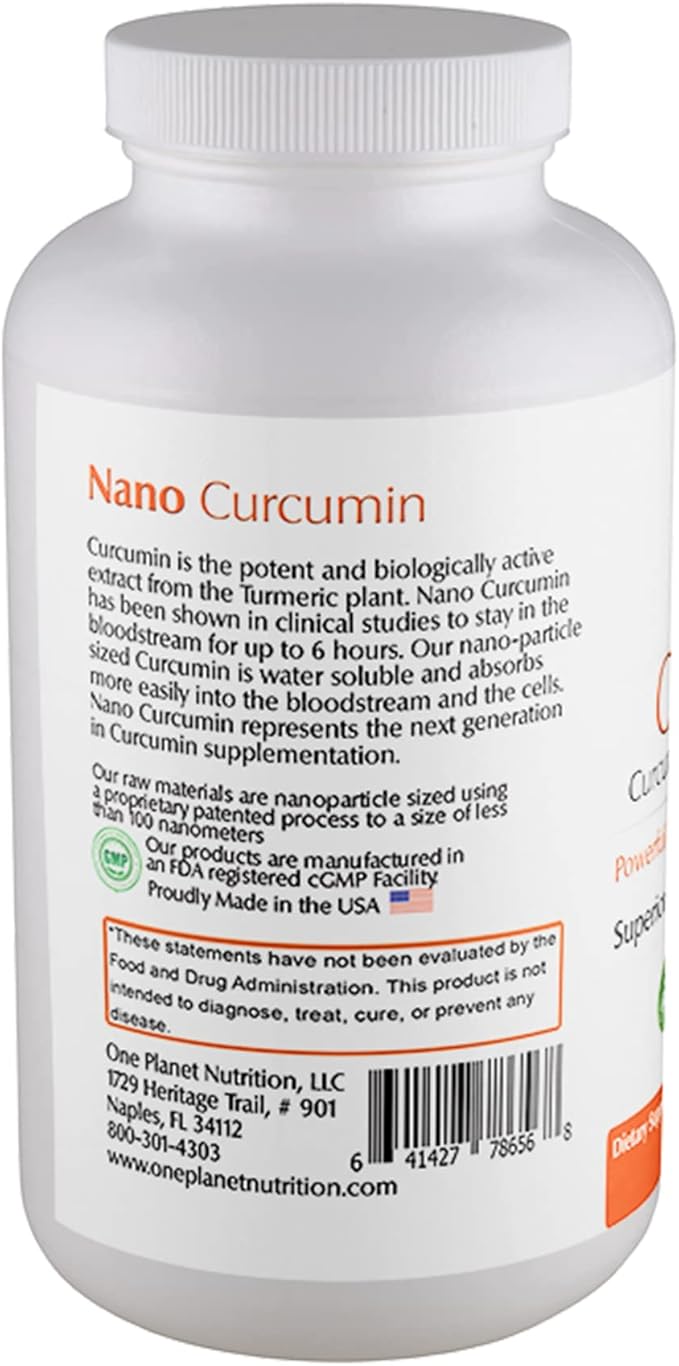 Nano Curcumin 500 mg Veggie Capsules (240 Servings), Family Size, Nano for High Absorption, Supports Immune Health, Non-GMO, Vegan, Gluten-Free