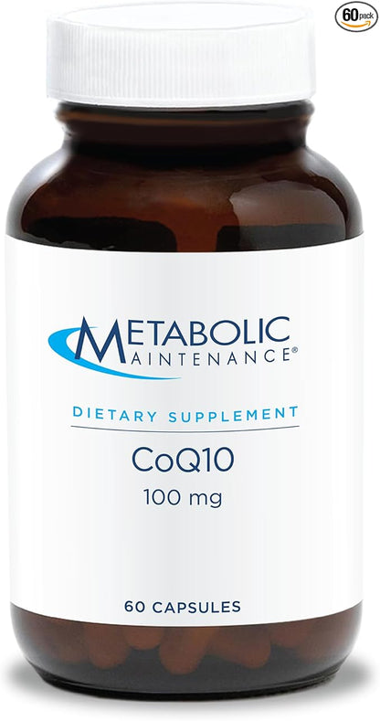 Metabolic Maintenance CoQ10 Capsules - 100mg CoenzymeQ10 with Vitamin C - Antioxidant, Immune, Energy + Cardiovascular Support (60 Capsules)