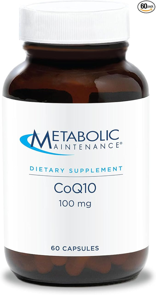 Metabolic Maintenance CoQ10 Capsules - 100mg CoenzymeQ10 with Vitamin C - Antioxidant, Immune, Energy + Cardiovascular Support (60 Capsules)