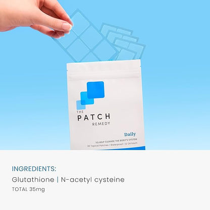 Daily Glutathione & NAC Patch - 30 Topical Patches with Glutathione Plus | Antioxidants and N-Acetyl-Cysteine, Waterproof Transdermal Cleanse Patch for Adults & Kids