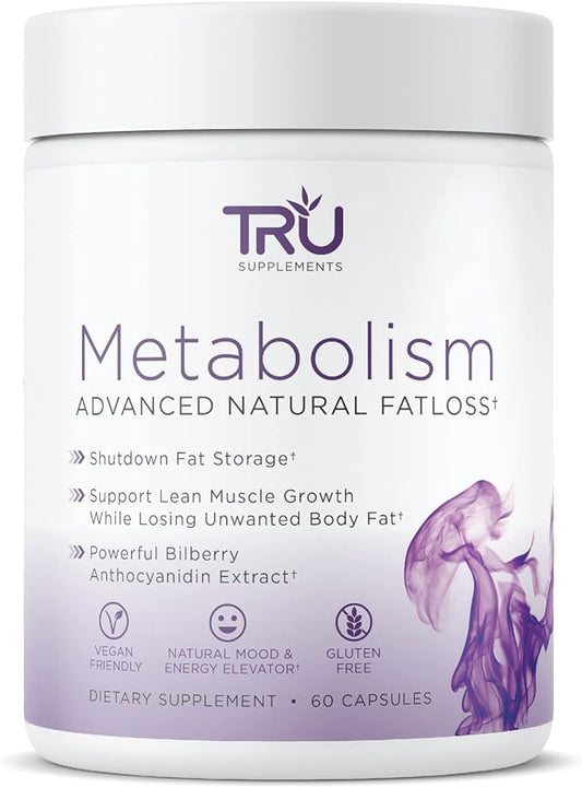 TRU Supplements Metabolism, Advanced Fat Loss, Fight Cravings, Boost Mood, No Jitters or Crash, 30 Servings