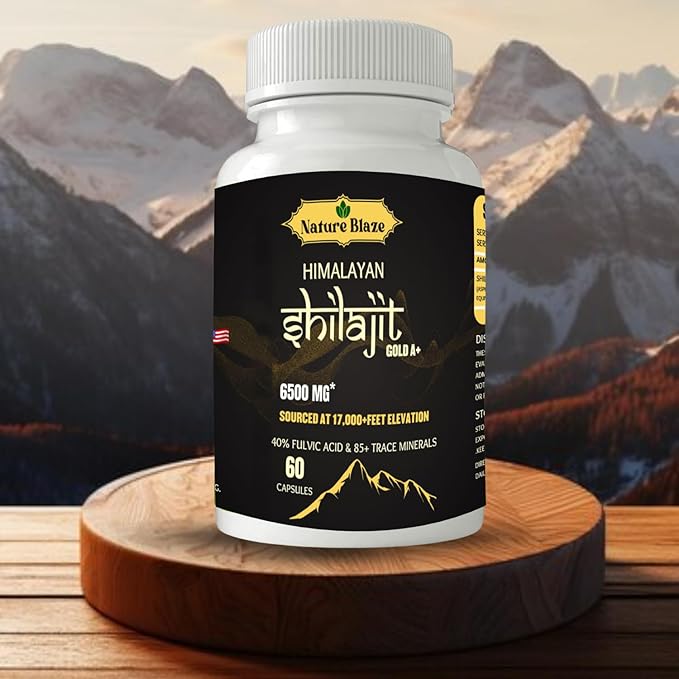 Pure Organic Himalayan Shilajit Capsules for Men & Women (60 Capsules Pack of 1)