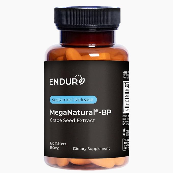 MegaNatural BP, Grape Seed Extract Supplements with Sustained-release California Grape Seed Extract Herbal Supplements for Optimized Absorption & Supports Energy, 150 mg, 120 Tablets