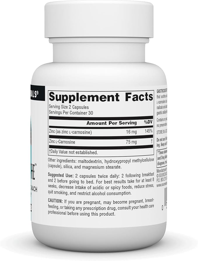 Source Naturals GastricSoothe Zinc L Carnosine* - 60 Veggie Caps