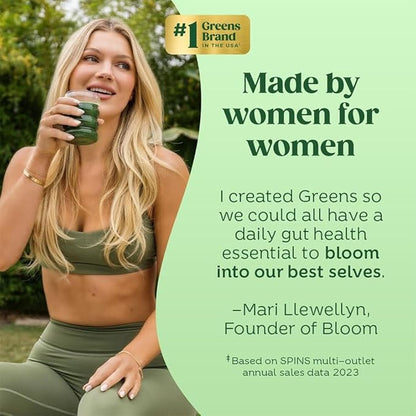 Bloom Nutrition Superfood Greens Powder, Digestive Enzymes with Probiotics and Prebiotics, Gut Health, Bloating Relief for Women, Chlorella, Green Juice Mix with Beet Root Powder, 25 SVG, Pineapple