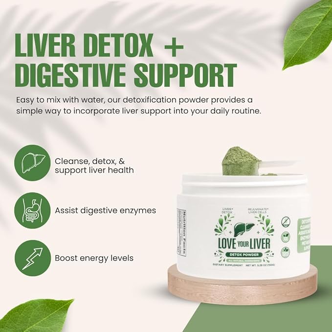 Detox Cleanse Powder - 42 Servings of Liver Cleanse Detox & Repair Powder with Milk Thistle, Dandelion Root, Turmeric, Artichoke Leaf - Liver Supplement Drink Powder for Liver Health
