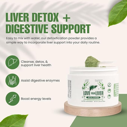 Detox Cleanse Powder - 42 Servings of Liver Cleanse Detox & Repair Powder with Milk Thistle, Dandelion Root, Turmeric, Artichoke Leaf - Liver Supplement Drink Powder for Liver Health