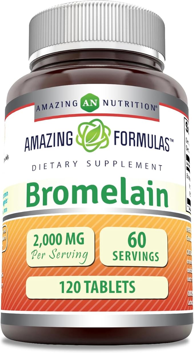 Amazing Formulas Bromelain Supplement | 2000 Mg Per Serving | 120 Tablets | Non-GMO | Gluten Free | Made in USA