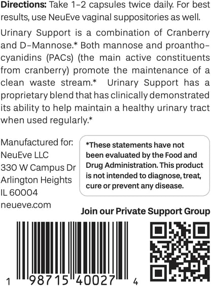 NeuEve Cranberry D-Mannose Urinary Support Supplement, Sugar-Free Cranberry Pills, Non-GMO, 90 Capsules